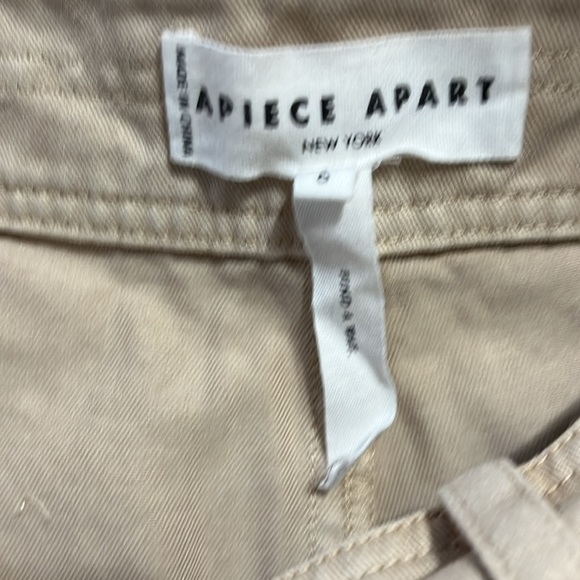 Apiece Apart Mari Barrel Cotton Wide Leg Pants Tan Sand Neutral Size 6 - Picture 10 of 11